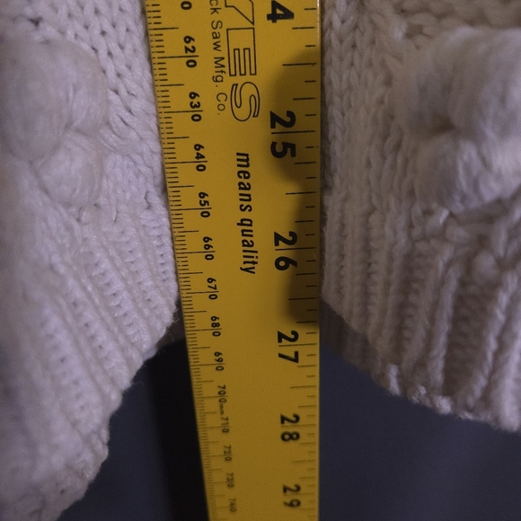 Boundary Waters Vtg Cowl Neck‎ Cable Knit Bobble Sweater Ivory Size S 80s 90s - Picture 6 of 8
